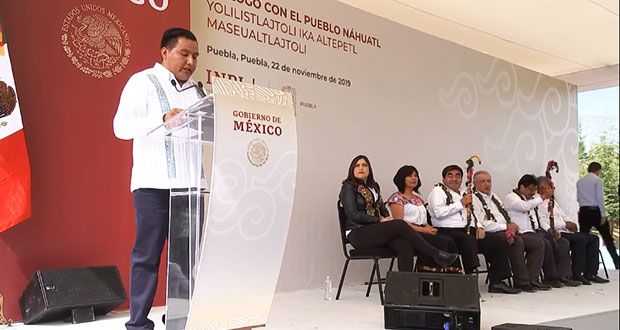Edil auxiliar de Canoa pide a AMLO proteger derechos de pueblos indígenas