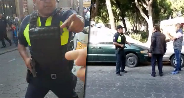 Captan a policía que saca pistola contra ciudadano en Puebla; SSC investiga
