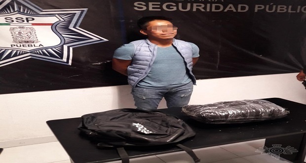 SSP detiene a presunto narcomenudista con 2 kilos de marihuana