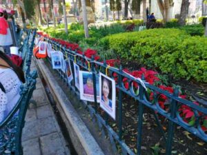 Colocan el “árbol de la esperanza” con 58 fotografías de desaparecidos
