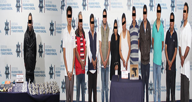 Detienen a 14 por golpear policías y posesión de droga