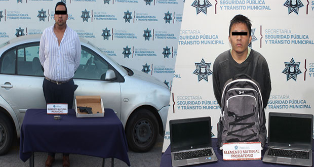 Detienen a un hombre por portar arma y a otro por robo de autopartes