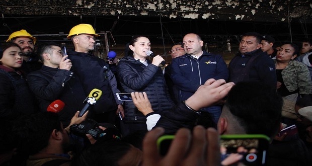 Sobrecarga eléctrica, posible causa de fuego en La Merced: Sheinbaum