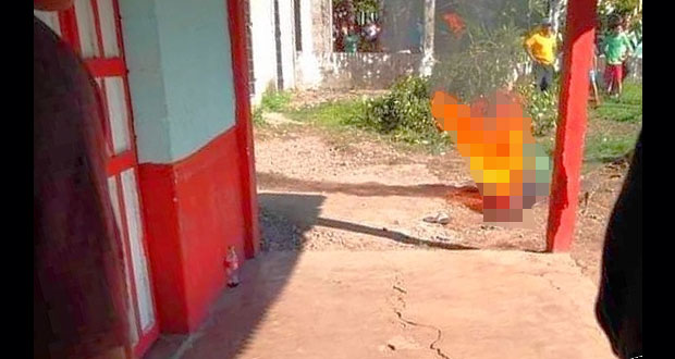 En Chiapas, pobladores queman a presunto asesino de niña de 6 años