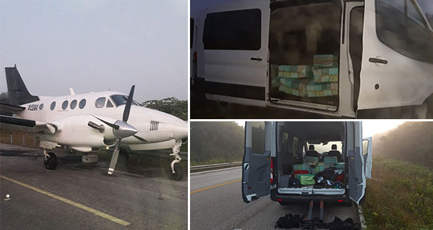 Tras balacera, Sedena asegura avioneta con cocaína en Q. Roo