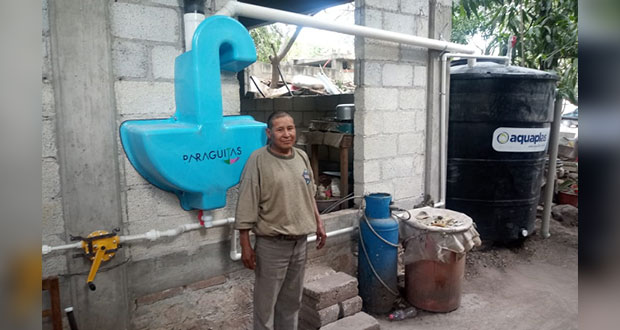 Apoyan a 20 familias de Jolalpan con captadores de agua de lluvia