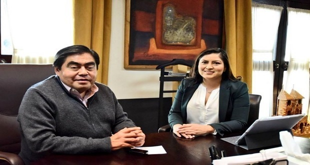Claudia Rivera y Miguel Barbosa hablan sobre seguridad en reunión