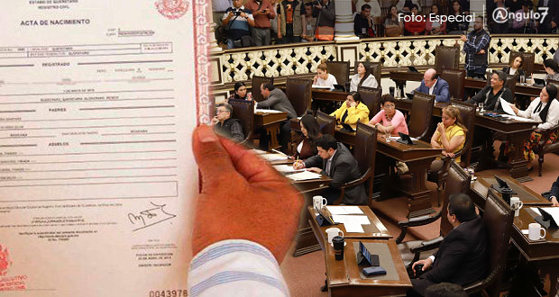 En Congreso, buscarán que Registro Civil no cobre por sus errores en actas