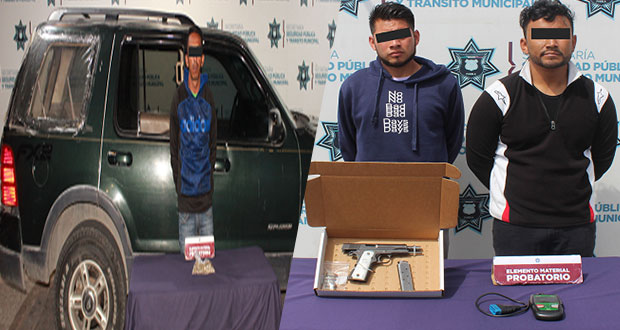 SSC detiene a tres por robo y portar armas sin permiso