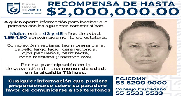 Difunden retrato hablado de raptora de Fátima ¿La reconoces?