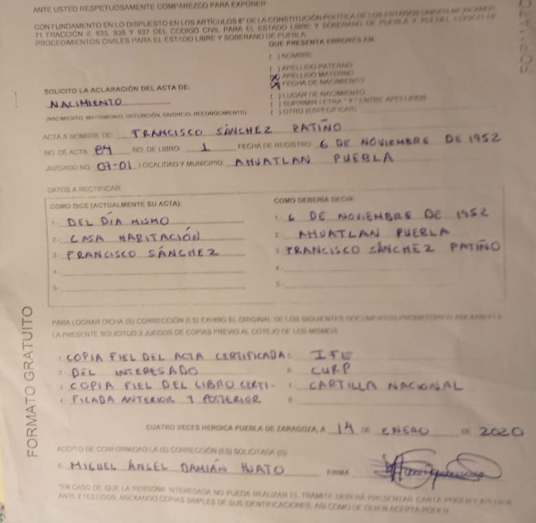 Pese a cuotas, Registro Civil de Puebla da actas con errores y vuelve a cobrar