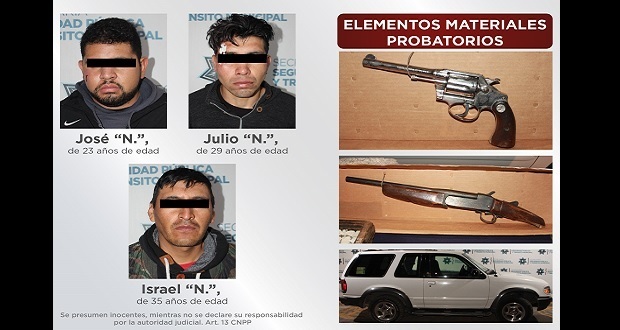 Detienen a 3 por asalto a gasolinera en colonia Joaquín Colombres