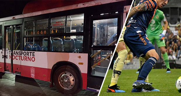 Habrá transporte nocturno tras partidos contra América y Santos