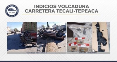 Persecución deja tres delincuentes muertos en Tecali