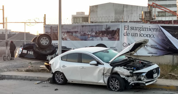 Accidente vial deja un deceso y un policía lesionado en Cholula