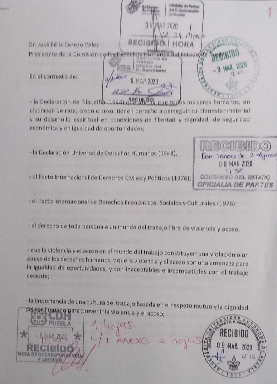 Docente de BUAP denuncia a Esparza por retención de salario tras criticarlo