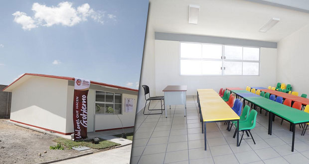 San Andrés Cholula entrega dos aulas didácticas para preescolar