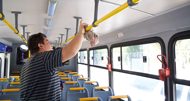 Supervisa SMT sanitización de unidades de transporte público