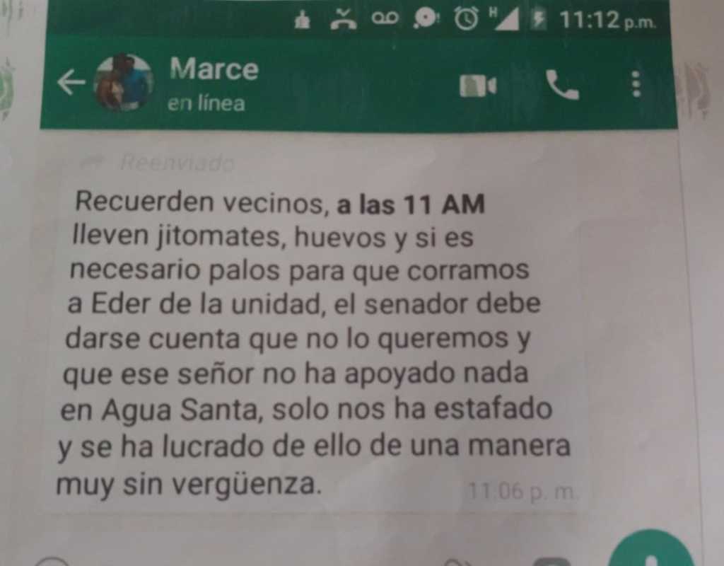 Regidor Iván Herrera apadrina imposición de  consejo en Agua Santa, acusan
