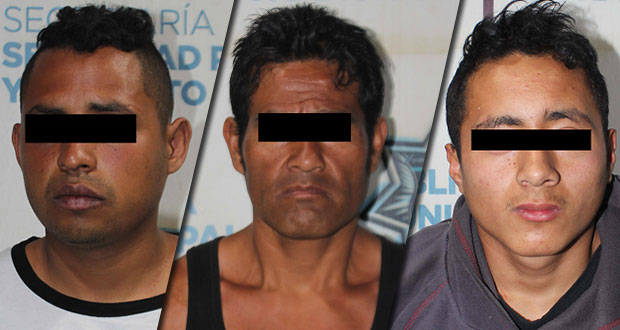 SSC detiene a 4 presuntos asaltantes en colonias de Puebla capital