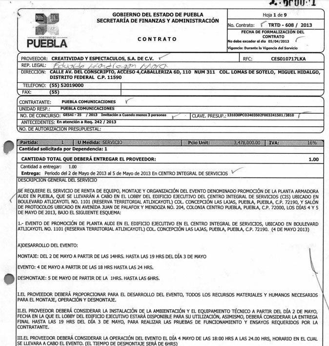 Gastó gobierno de RMV 4 mdp en dos eventos de promoción ostentosa de Audi