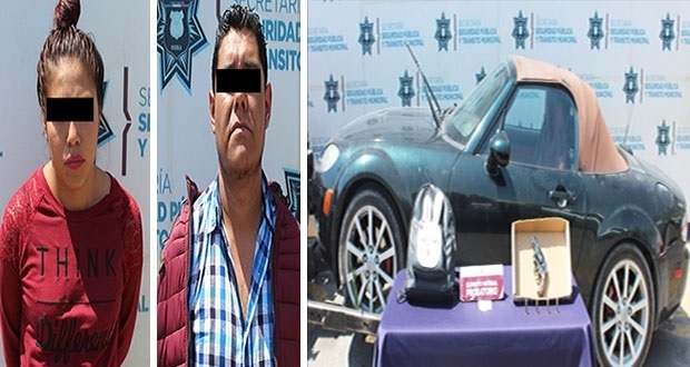 Detiene a hombre y mujer con vehículo robado en la Historiadores