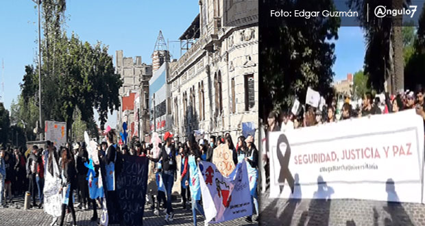Miles de estudiantes marchan en Puebla, exigen justicia y parar inseguridad