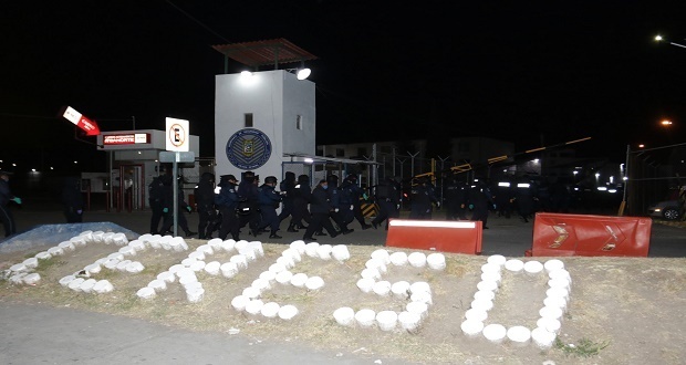Policía Estatal y GN realizan megaoperativo en Cereso de San Miguel