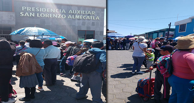 Vecinos cierran la presidencia auxiliar de Almecatla; acusan mal manejo