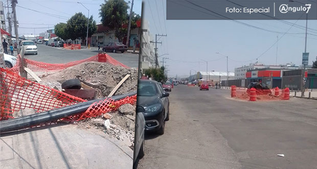 Vecinos de 3 Cruces rechazan que Agua de Puebla siga obra por no consultarlos