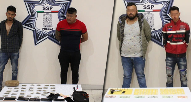 Caen cuatro 4 presuntos narcomenudistas que operaban en Puebla