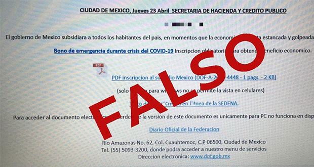 ¡Cuidado! Circula registro falso para recibir “bono” de emergencia