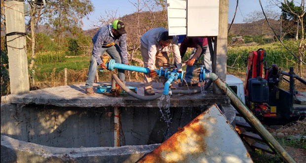 Rehabilitan dos pozos de agua potable en Tecomatlán