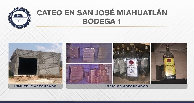 FGE de Puebla asegura más de 67 mil litros de alcohol adulterado