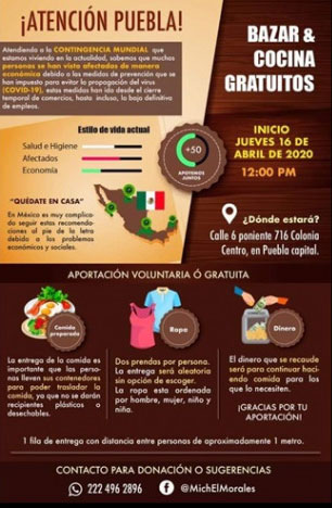 Por Covid, se solidarizan e instalan bazar de comida gratuita en CH