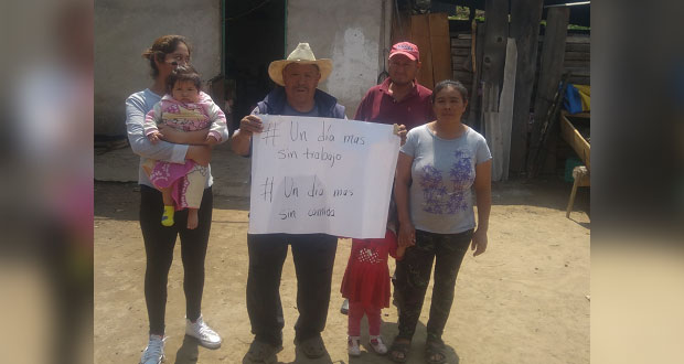 En Libres, Antorcha se suma a protesta “En casa y sin comida”