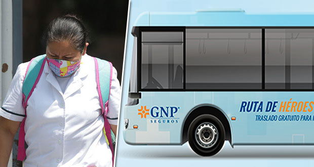GNP apoya a médicos y enfermeras de Puebla con transporte gratuito