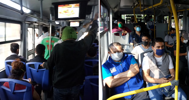 En unidades de la RUTA, usuarios no respetan Sana Distancia