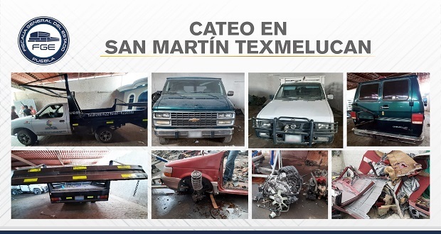 En cateos de San Martín, Fiscalía aseguró vehículos y autopartes.
