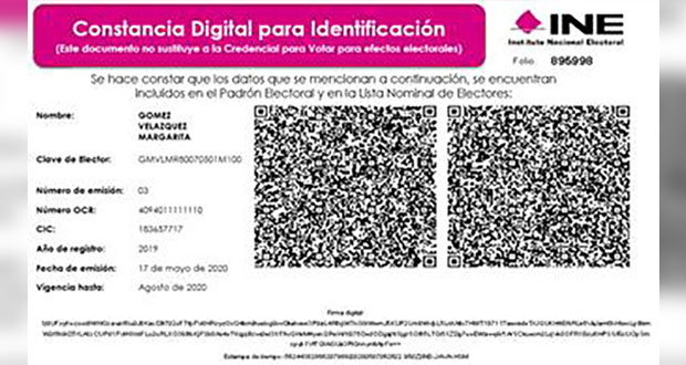 No tienes credencial para votar, pide una constancia digital
