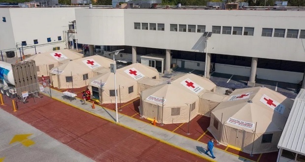 Cruz Roja instala hospital de campo en el INER para pacientes Covid