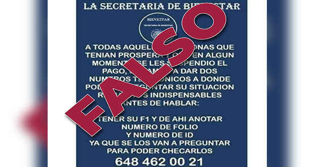 ¡Cuida tu información! Circula falso aviso para exbecarios de Prospera