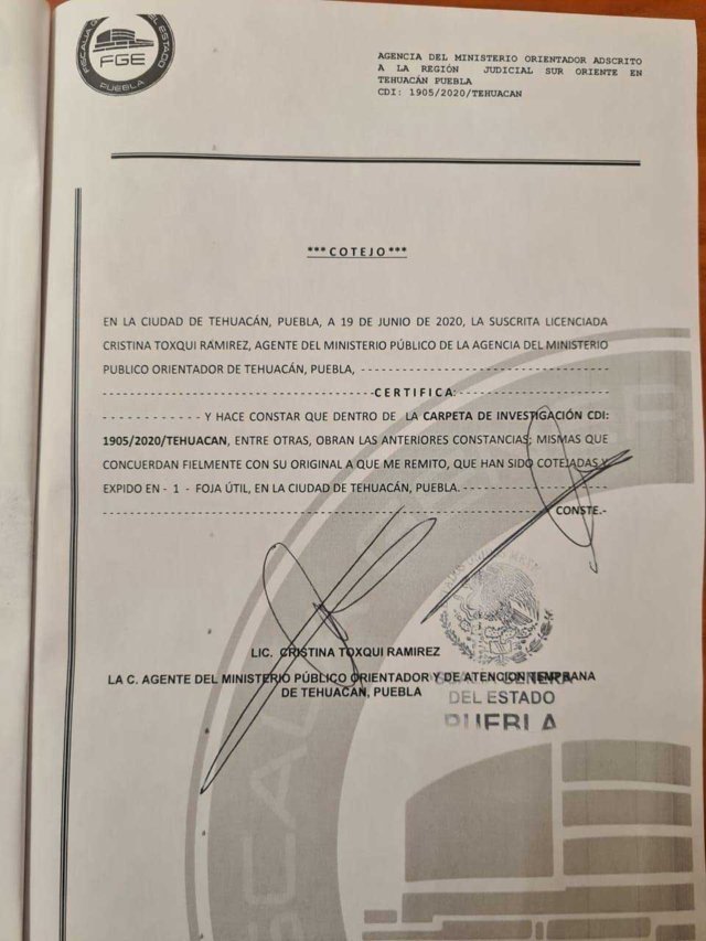Regidor de Tehuacán denuncia ante FGE amenazas de delegado de Gobernación