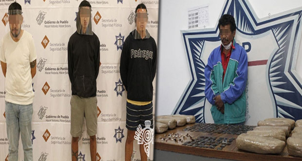 SSP detiene a supuesto miembro de “Los Rojos” y a 3 narcomenudistas