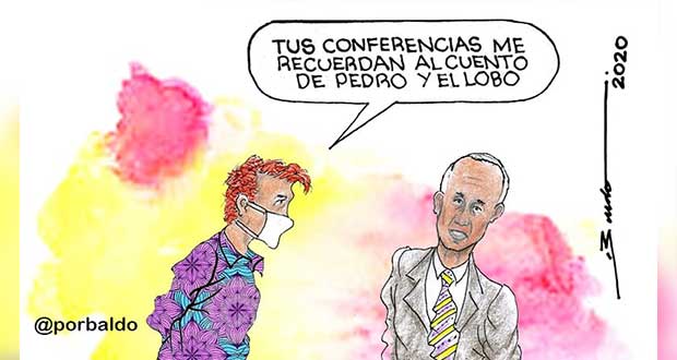Caricatura: López-Gatell y el lobo coronavirus