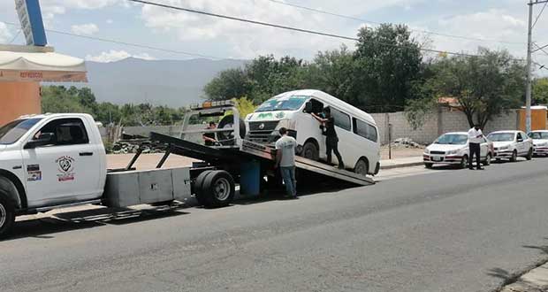 En tres días, SMT asegura 14 unidades de transporte irregulares