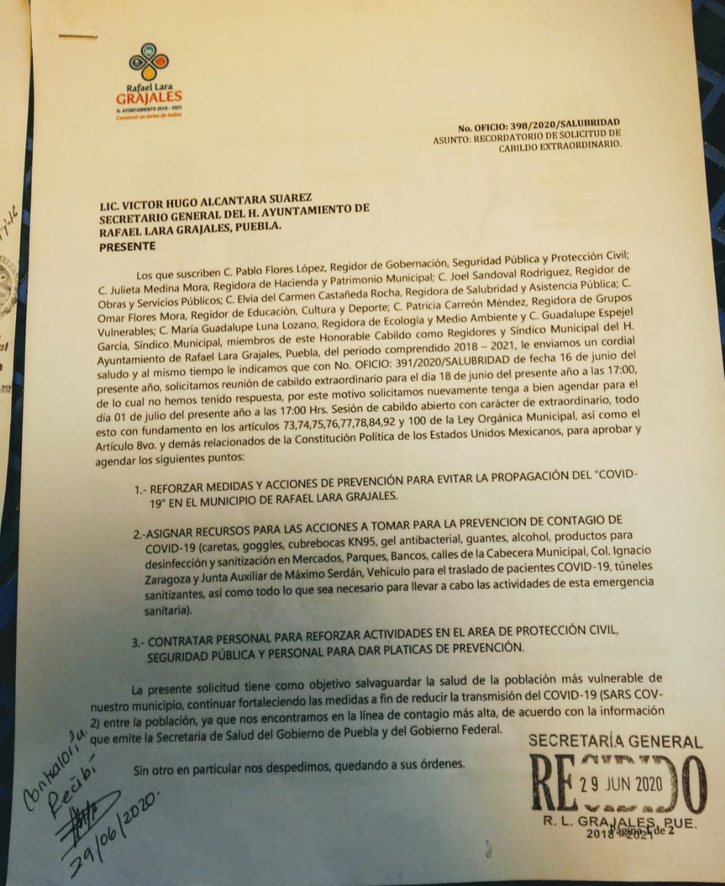 Edil de Grajales se niega a firmar acuerdo para atender Covid: regidores