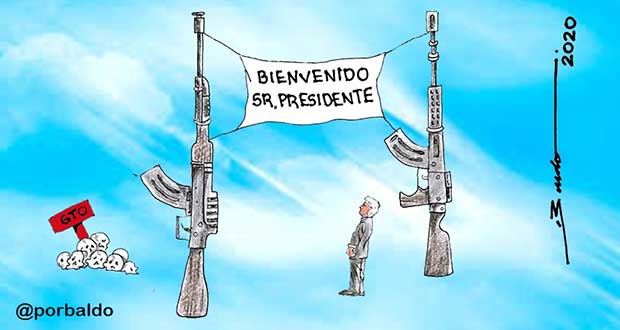 Caricatura: Así recibe Guanajuato a AMLO