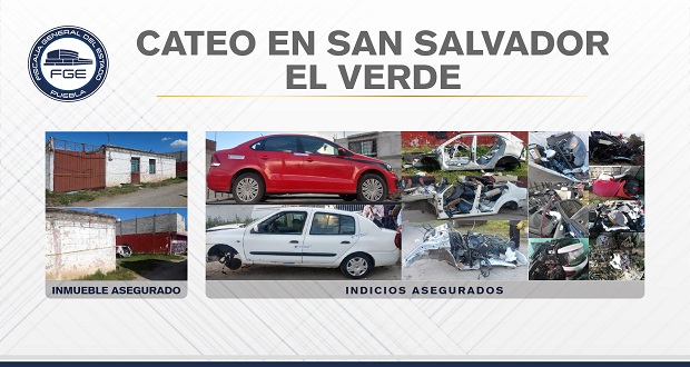 En San Salvador El Verde, FGE asegura unidades y autopartes
