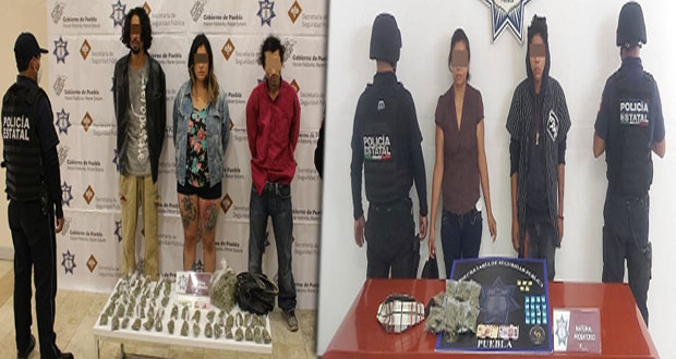 SSP detienen a cinco presuntos narcomenudistas en Puebla capital